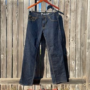 LRGeans clothing equipment, dark wash jeans